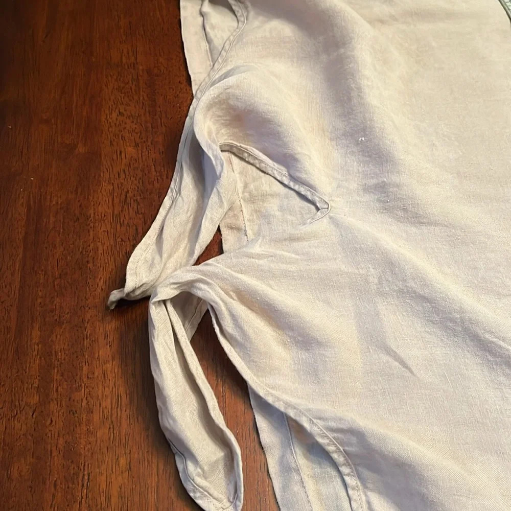 Rachel Zoe 100% Linen Short Sleeve top with botton back and tie front size XL - Picture 11 of 11